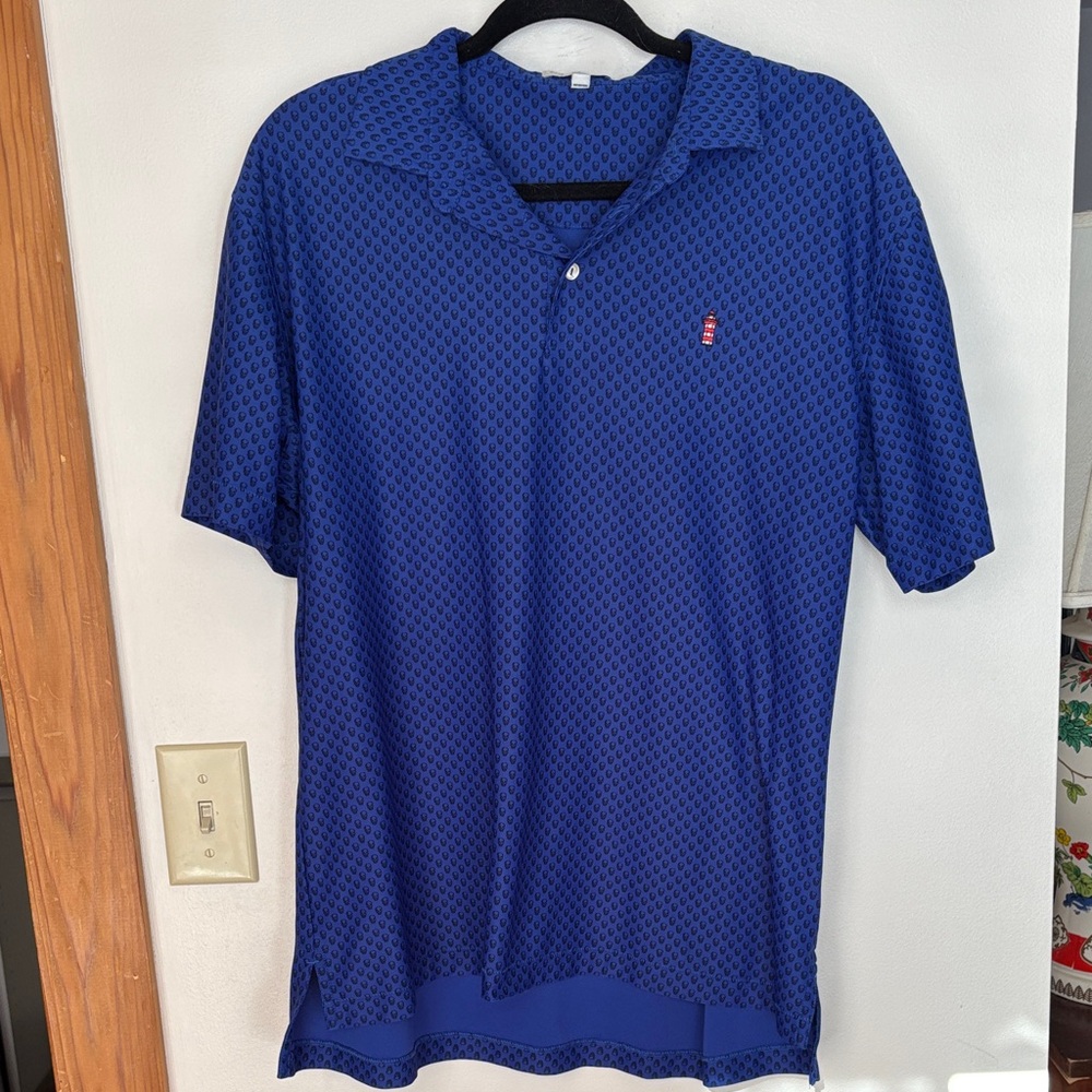 Peter Millar Sea Pines Atlantic Dunes Blue skulls Men's Shirt size M